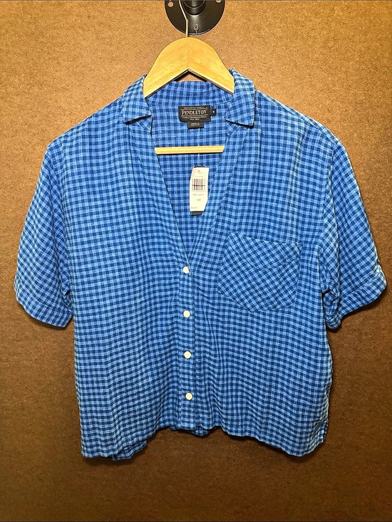Pendleton Tops - Pendleton Men'Small Checkered Short Sleeve Shirt Blue Small